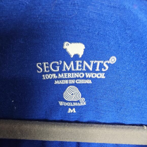 Segments Merino Wool Top Women M Blue Base Layer Gorpcore Ski Shirt Outdoor - Picture 6 of 7